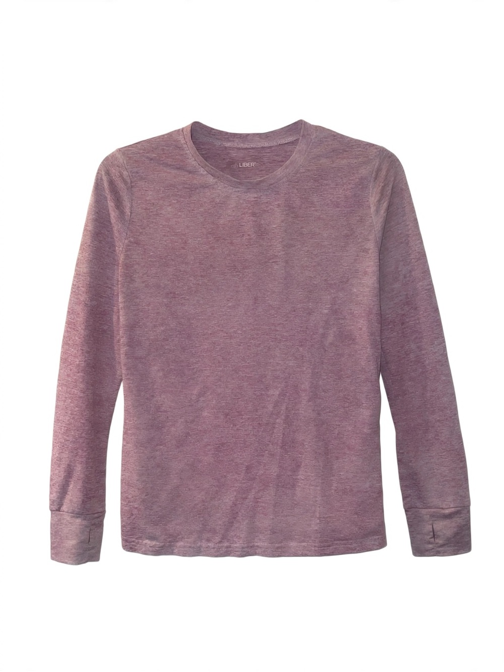 Heathered Mauve Long Sleeve Crewneck Shirt Dry-fit Gym Fitness Med Athletic (M)